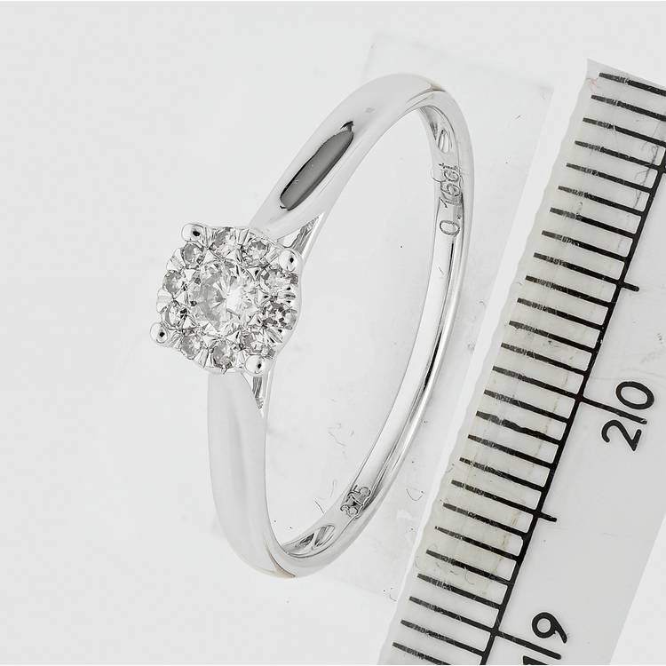 Revere engagement ring 0.15ct diamond cluster (British brand)