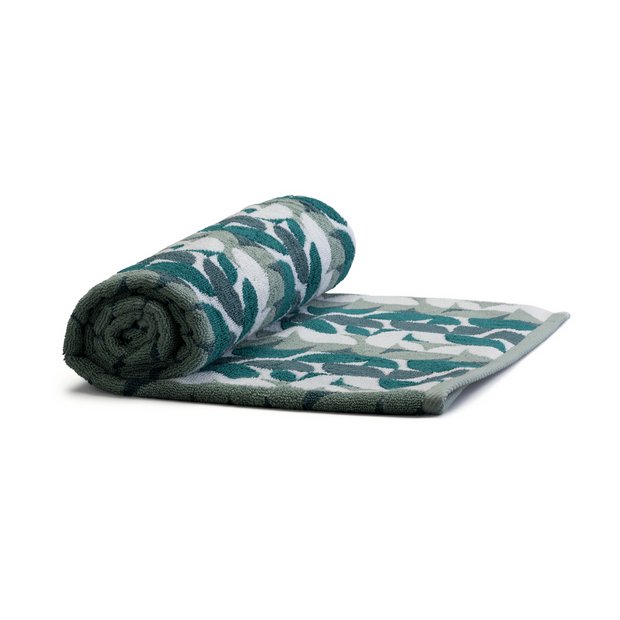 Habitat geometric hand towel blue green 90x50cm, UK version