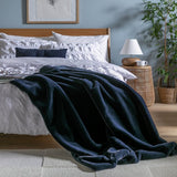 Habitat faux fur throw navy 125x150cm, imported from the UK
