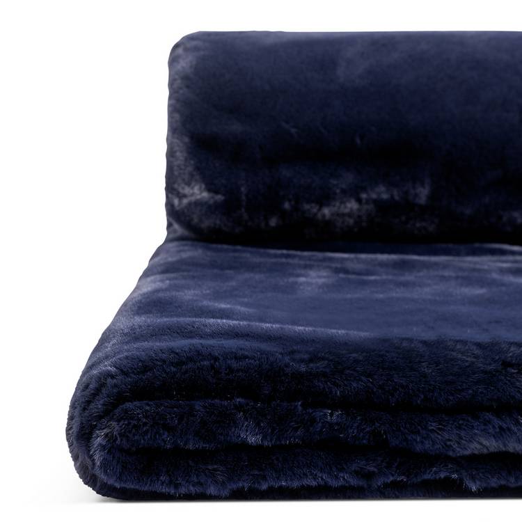 Habitat faux fur throw navy 125x150cm, imported from the UK