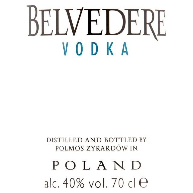 Belvedere Organic Pure Vodka   70cl GOODS M&S   