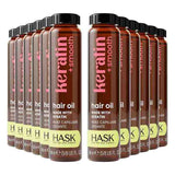 Hask Keratin Smoothing Hair Oil 18ml travel vials 12-pack - British product