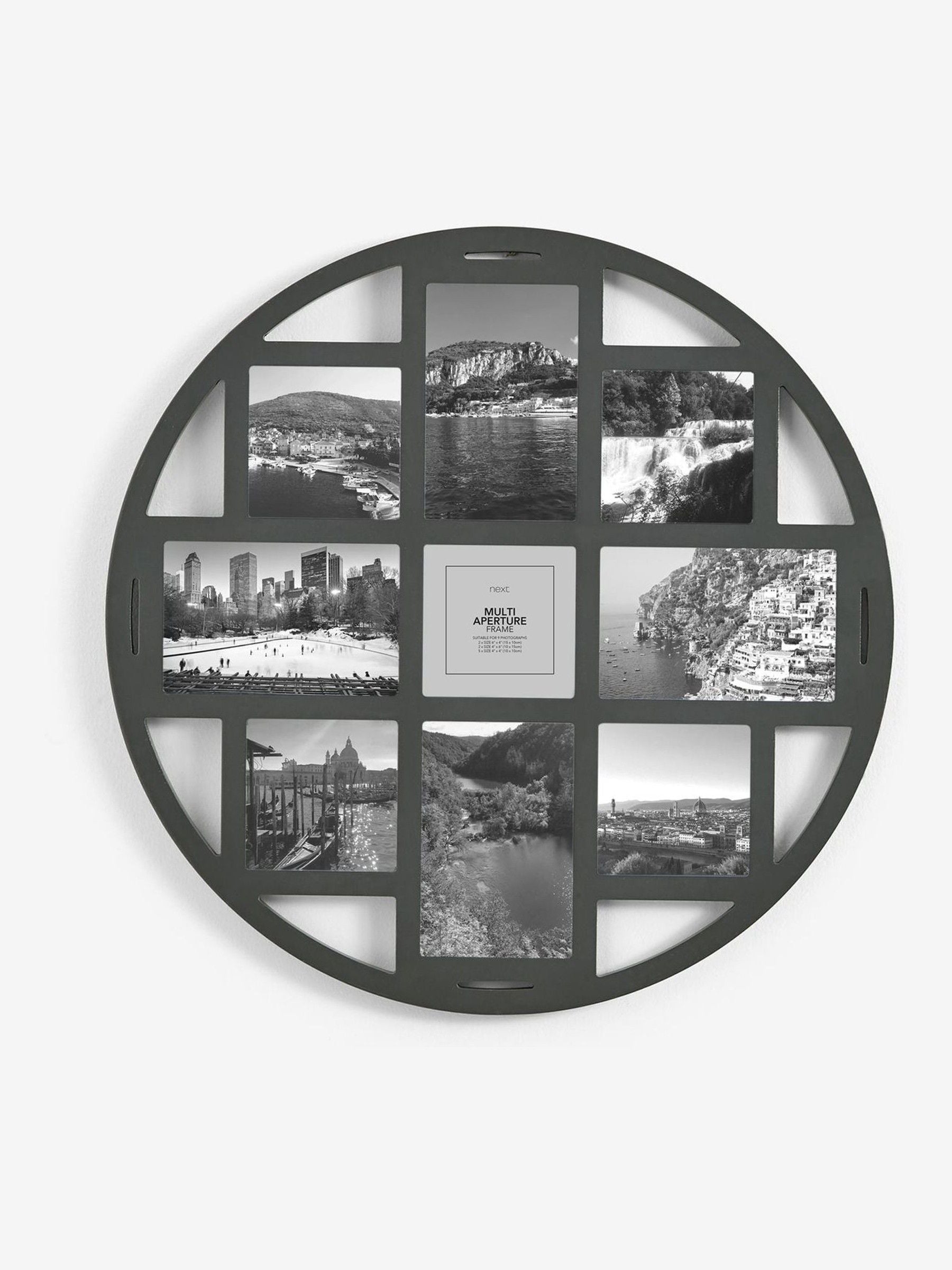 Grey Round Multi Collage Picture Frame