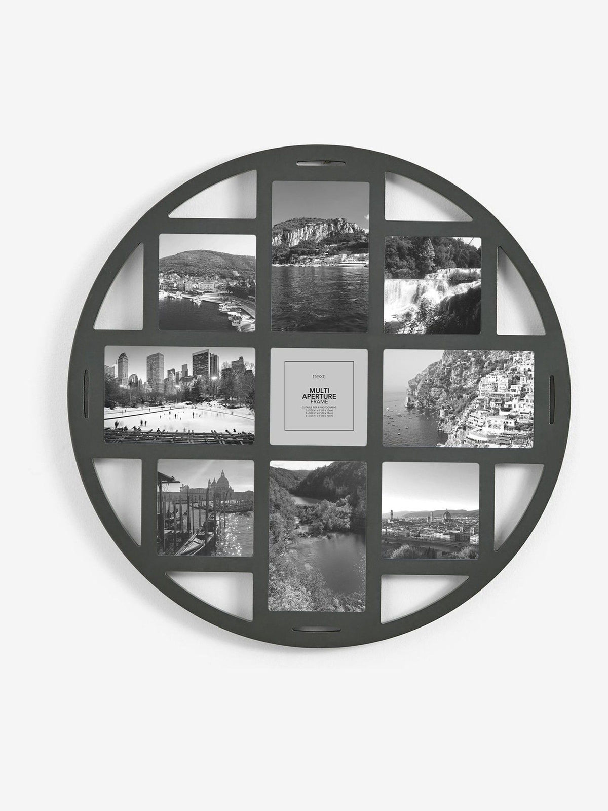 Grey Round Multi Collage Picture Frame