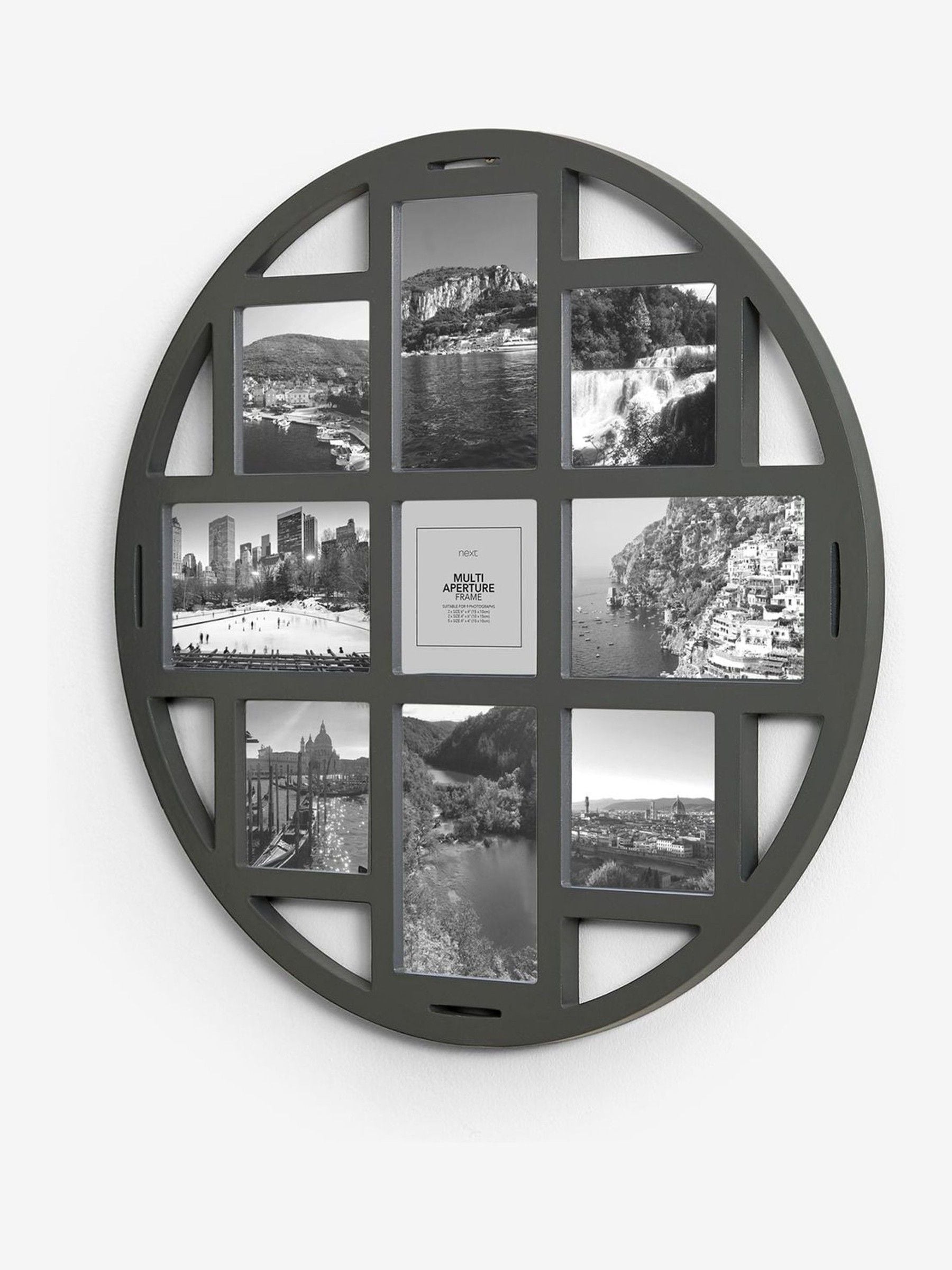 Grey Round Multi Collage Picture Frame