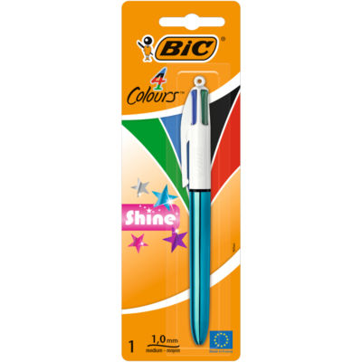 ASDA BIC 4 Colours Metallic Shine Ballpoint Pen Pack of 1- Buy online at McGrocer