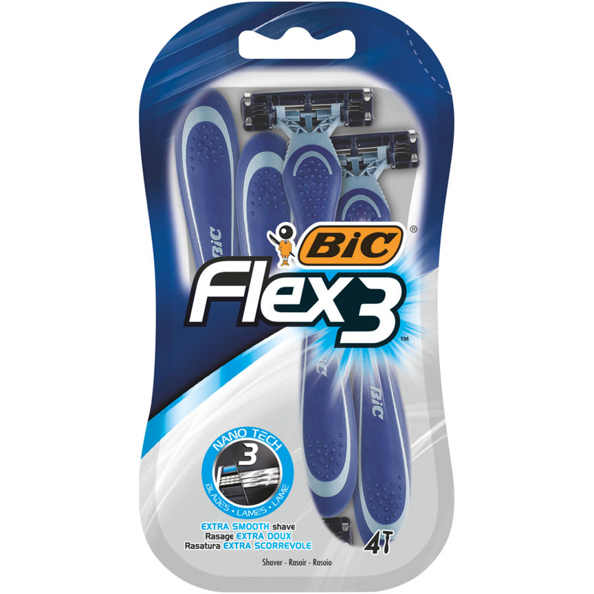 Bic Flex3 Disposable Men's Razors - Pack of 4 GOODS ASDA   