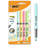 BIC highlighter grip pens 4-pack in pastel colours (British brand)