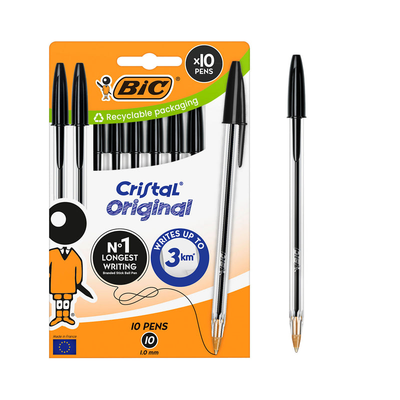 BIC Cristal ballpoint pens medium 10-pack - British product