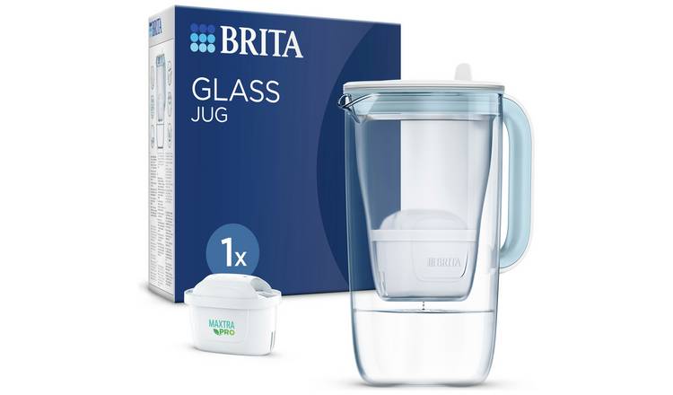 BRITA glass water filter jug light blue 2.5L (British brand)