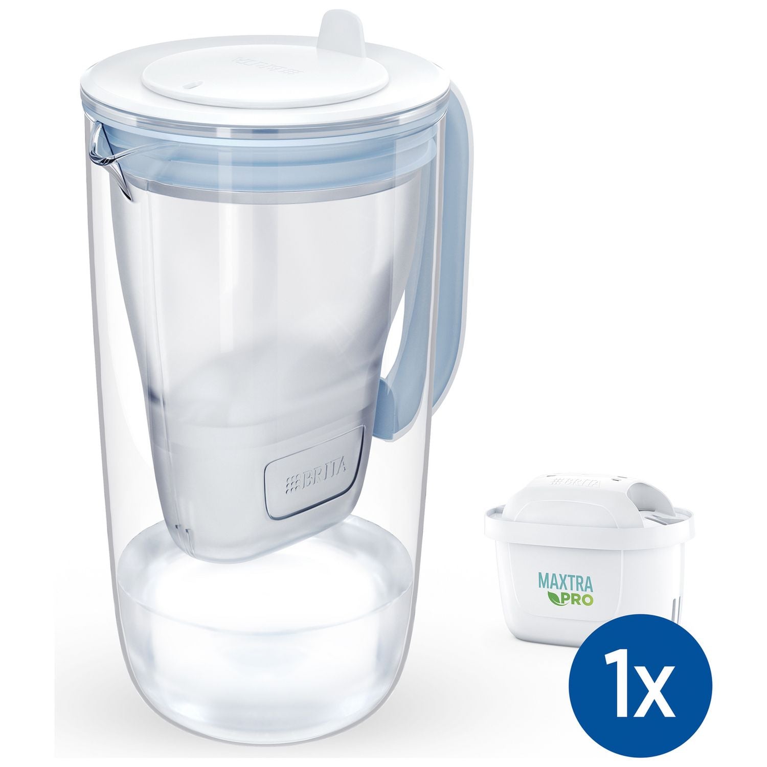 BRITA glass water filter jug light blue 2.5L (British brand)