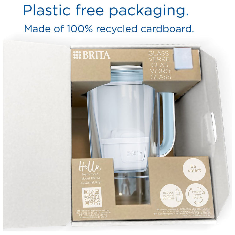 BRITA glass water filter jug light blue 2.5L (British brand)