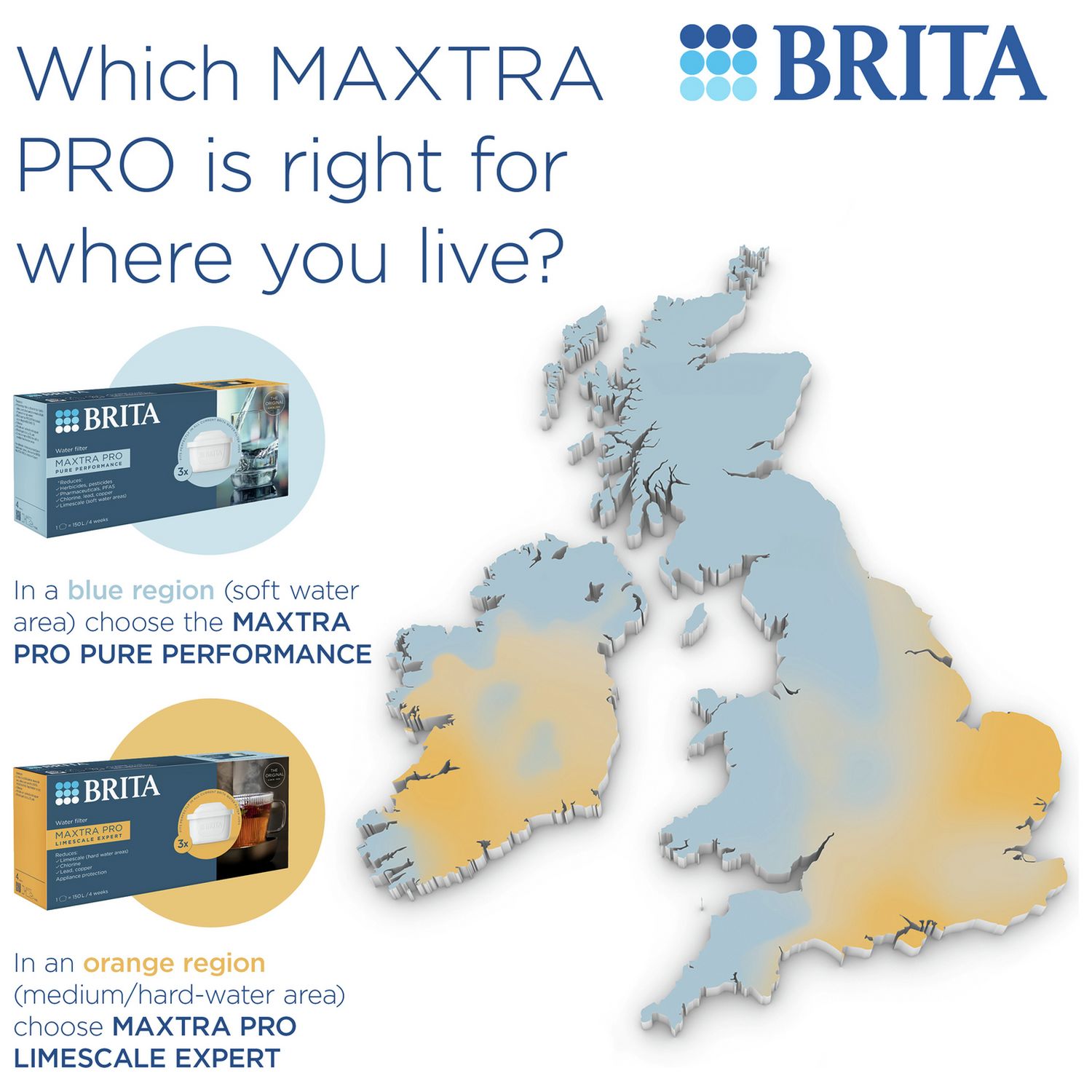BRITA MAXTRA PRO water filter cartridge 3 pack (British brand)