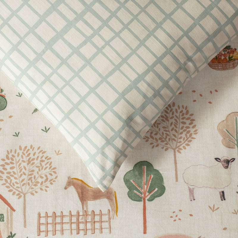 Habitat cotton toddler bedding set with farm scene (British brand)