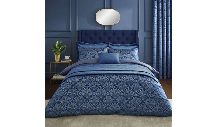Catherine Lansfield Navy double duvet cover set, imported from the UK