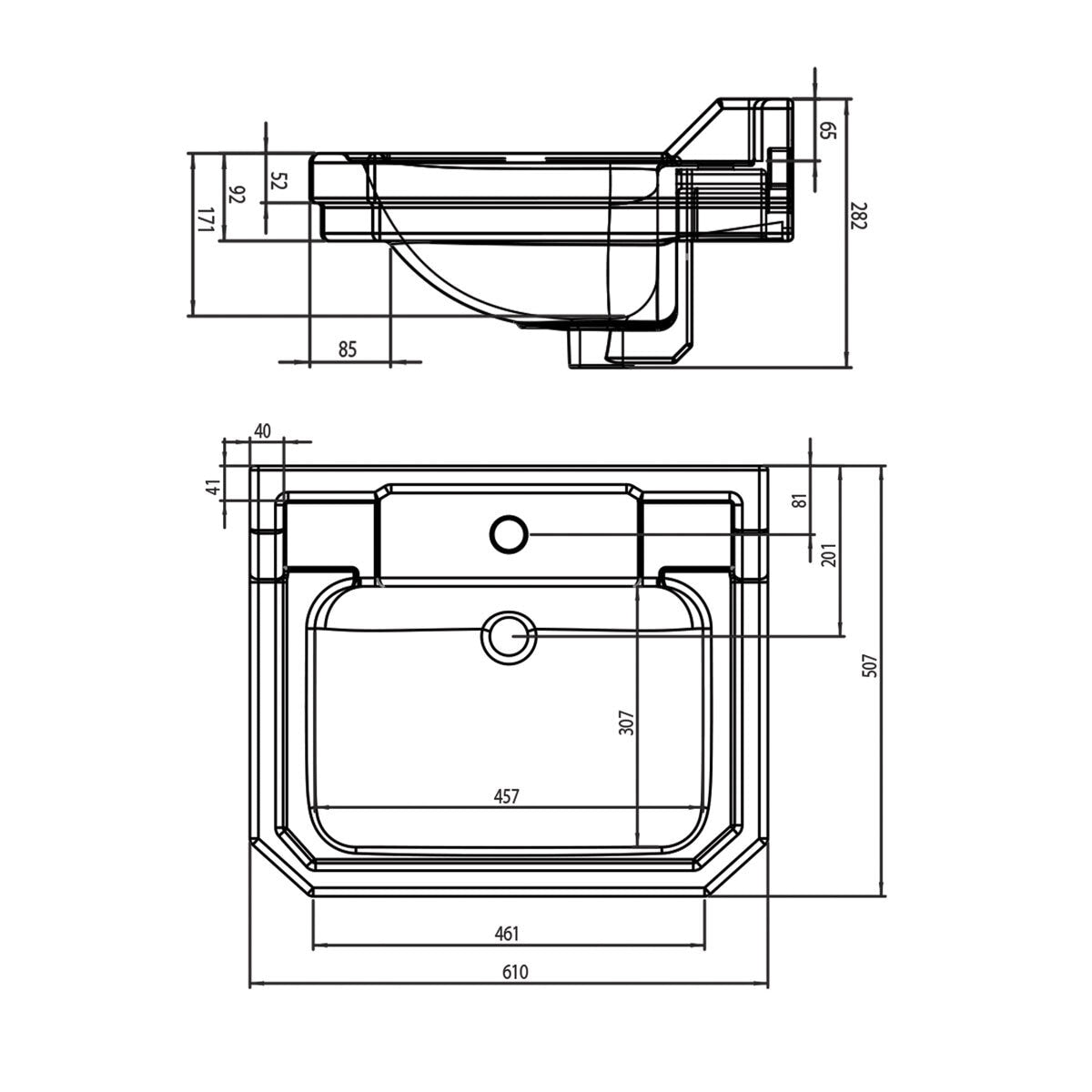Tavistock Abbot vanity unit 61cm floor mounted - British product