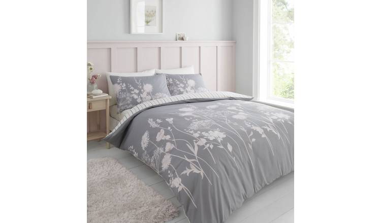 Catherine Lansfield Meadowsweet Grey double bedding set, UK version
