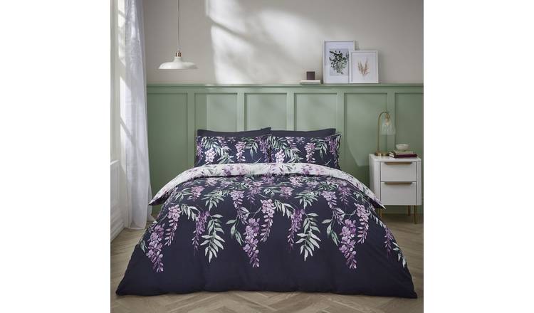 Catherine Lansfield Wisteria Purple single bedding set, imported from the UK