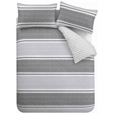 Catherine Lansfield Textured Bands Grey bedding set single - British product