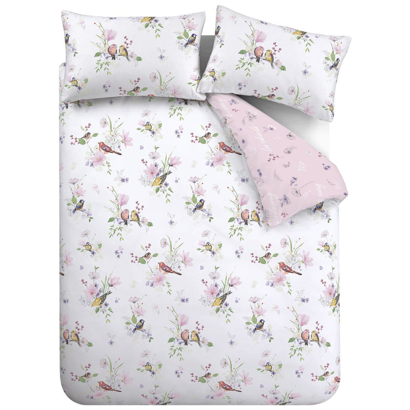 Catherine Lansfield Songbird Pink bedding set single, imported from the UK