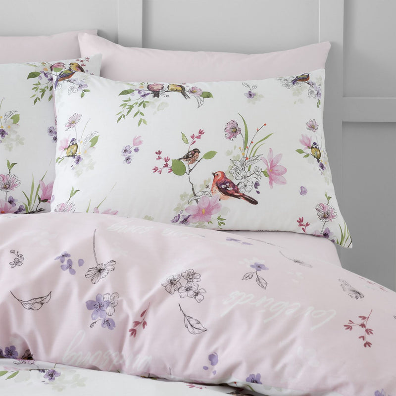 Catherine Lansfield Songbird Pink bedding set single, imported from the UK