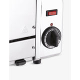 Classic four-slice toaster with stainless steel body, imported from the UK