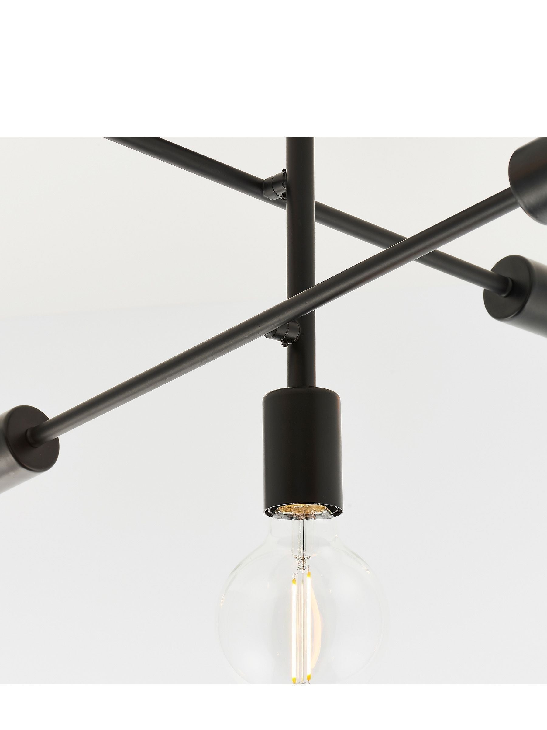 Gallery Home matt black 5-light flush ceiling light, UK version