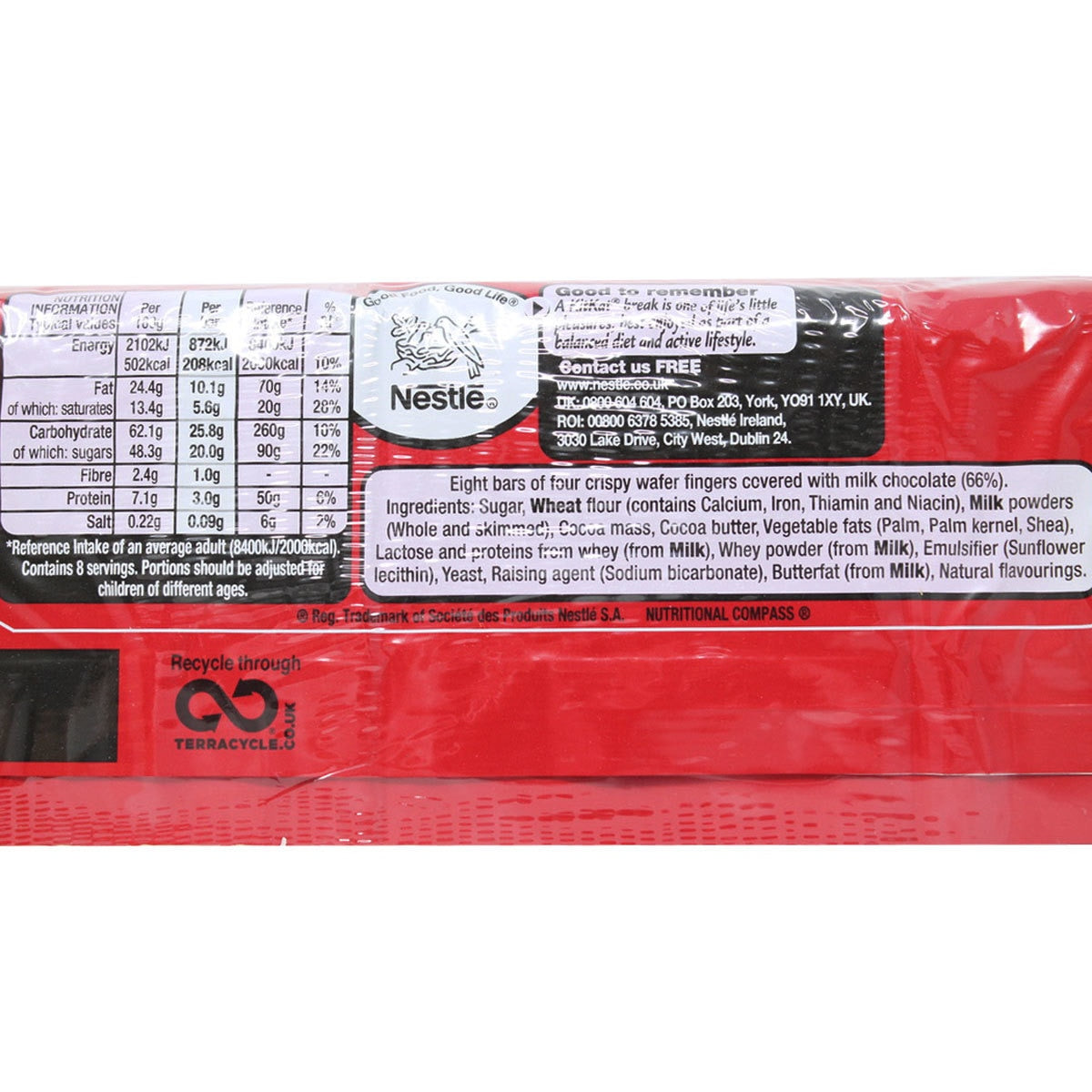 Nestle KitKat 4 finger milk chocolate biscuit bar 3 x 8 pack, imported from the UK