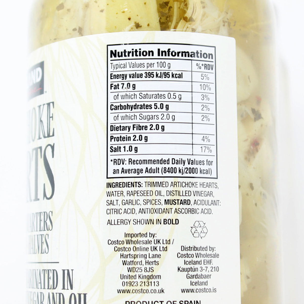 Kirkland Signature Artichoke Hearts Marinated in Vinegar & Oil, 2 x 940g