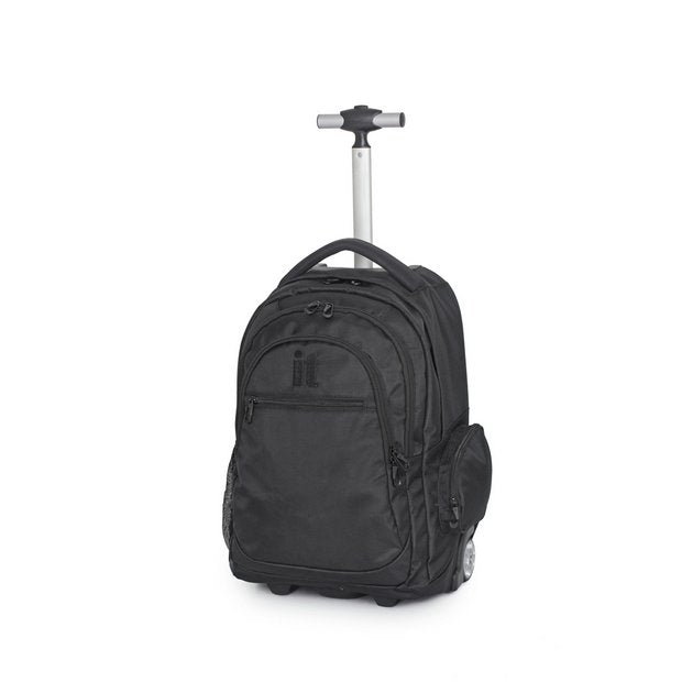 it Luggage 28L black backpack with wheels, imported from the UK