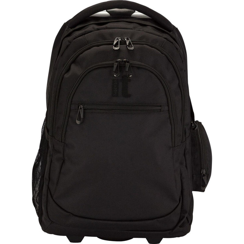it Luggage 28L black backpack with wheels, imported from the UK