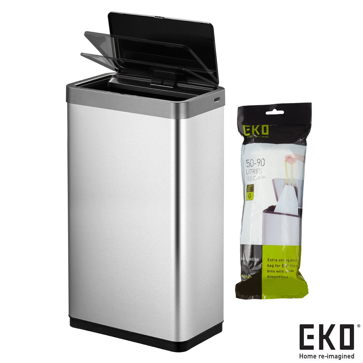 EKO Mirage X motion sensor bin stainless steel 80L, UK version