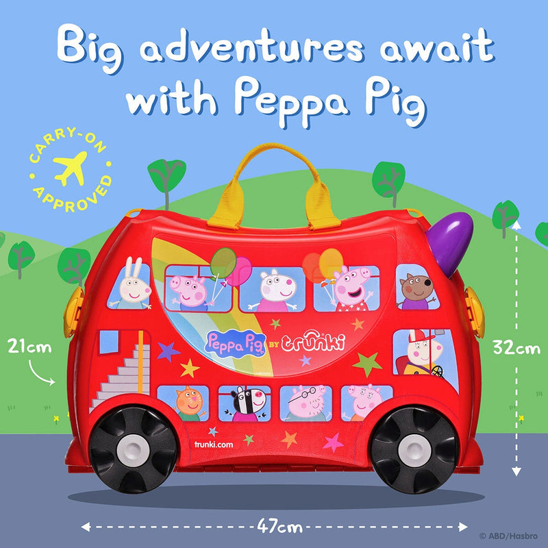 Trunki Peppa Pig Party Bus ride on case 1.7kg - British product