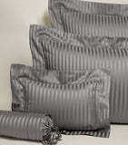 Pratesi striped sateen jacquard king pillowcase 50x90cm, imported from the UK