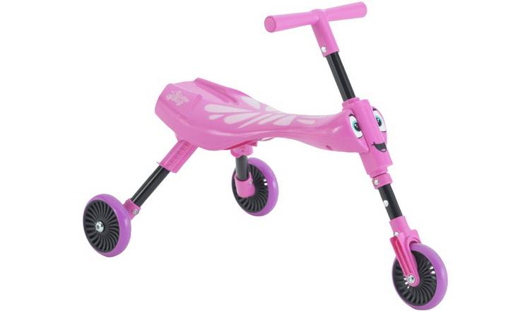 Scuttlebug Butterfly ride on in pink and purple (British brand)