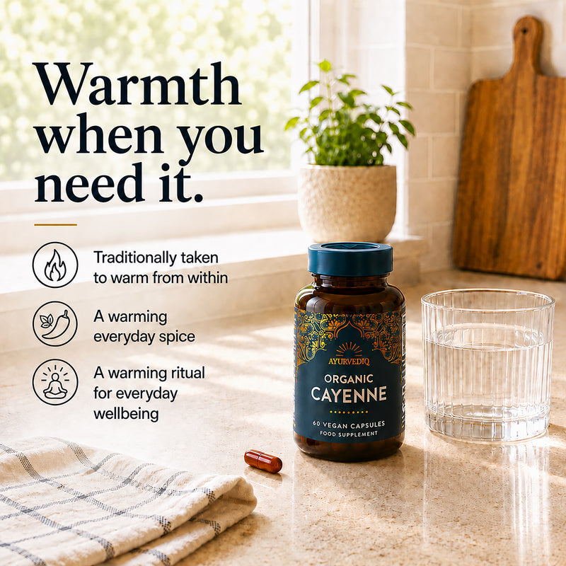 Ayurvediq organic cayenne capsules 60 capsules, UK version