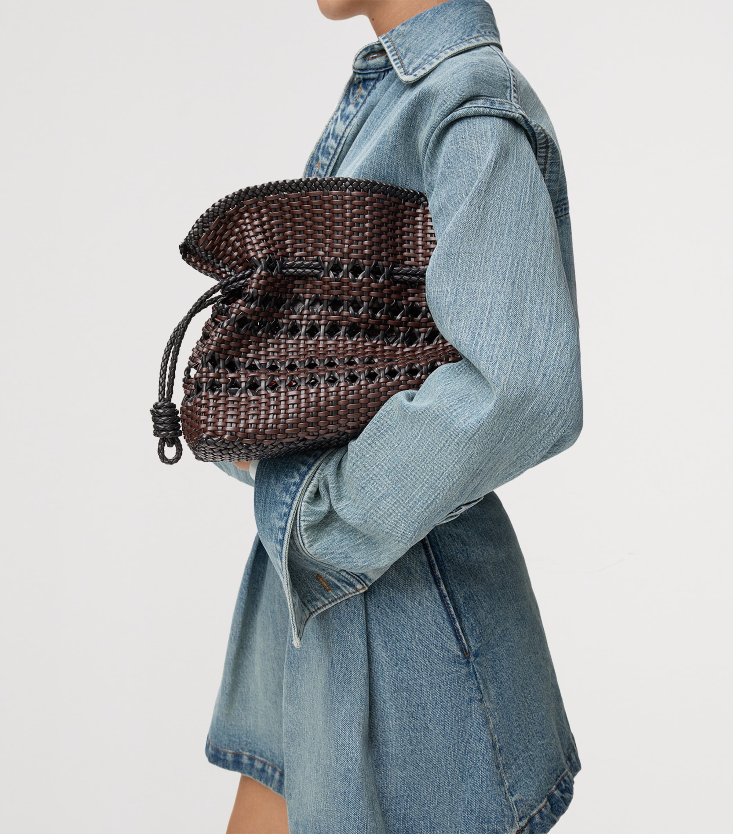 LOEWE Flamenco clutch bag in woven leather (British brand)