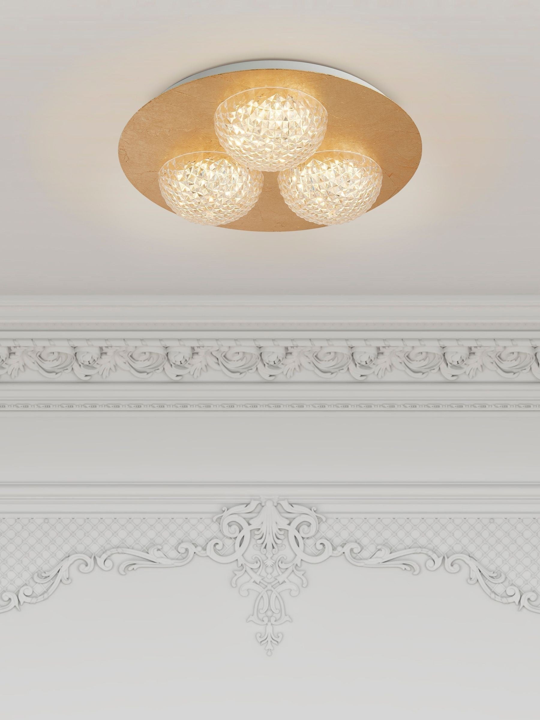 Searchlight Gold Lilac flush ceiling light 35cm, imported from the UK