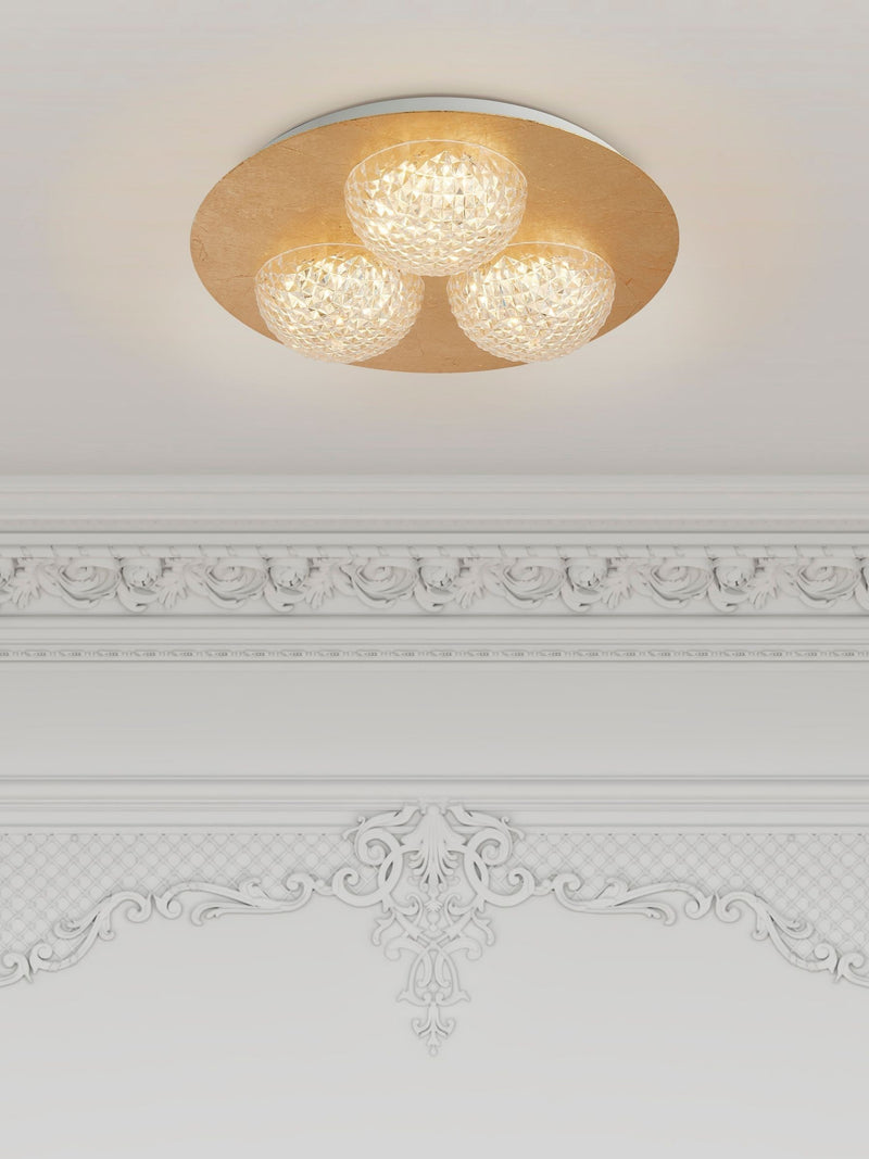 Searchlight Gold Lilac flush ceiling light 35cm, imported from the UK