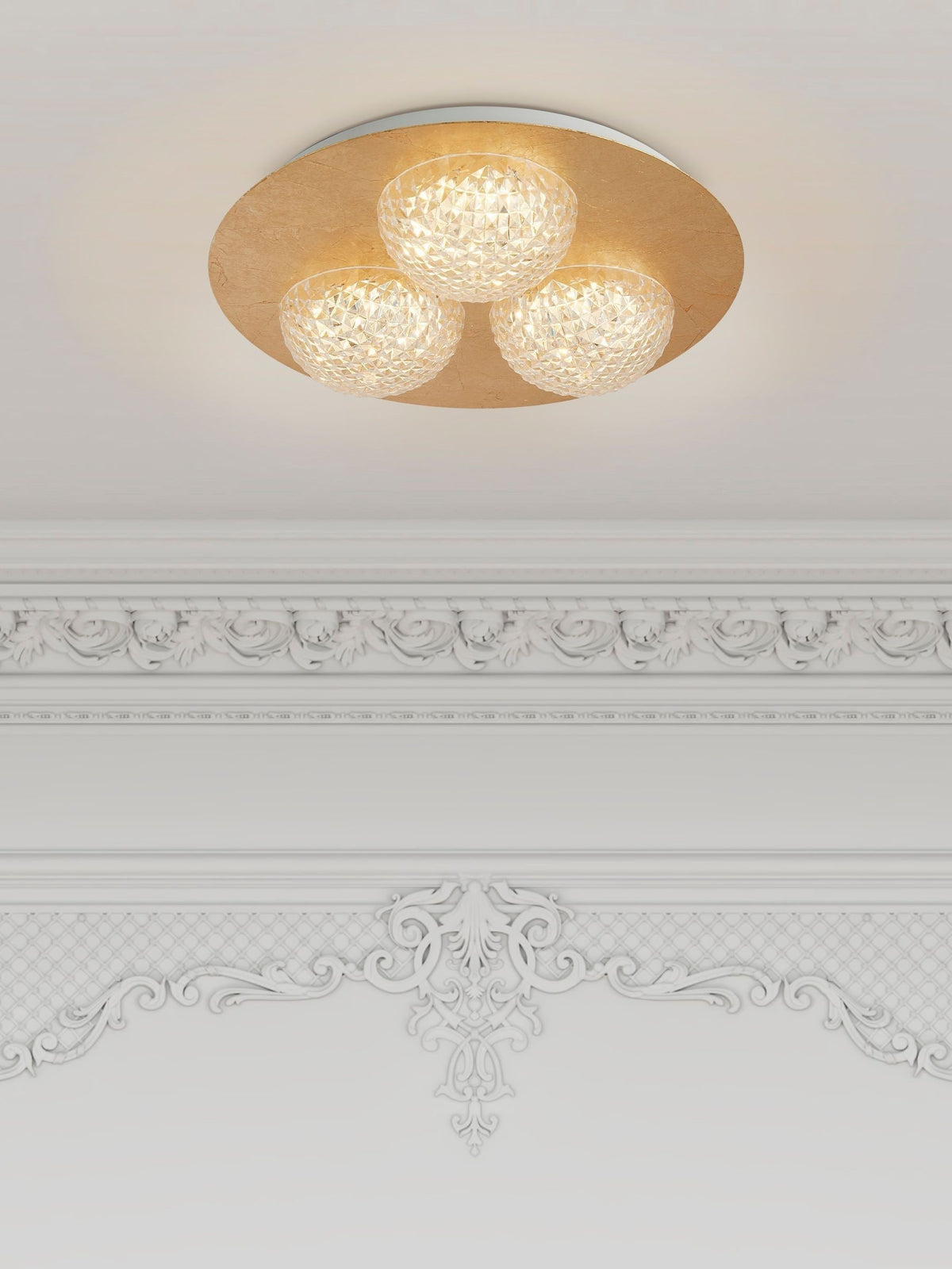 Searchlight Gold Lilac flush ceiling light 35cm, imported from the UK