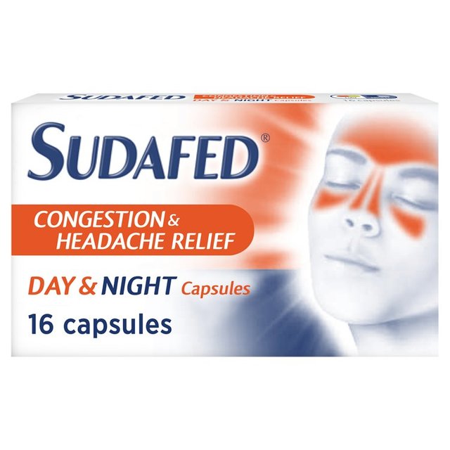 Sudafed Congestion Headache Relief Day & Night Capsules   16 per pack GOODS M&S   