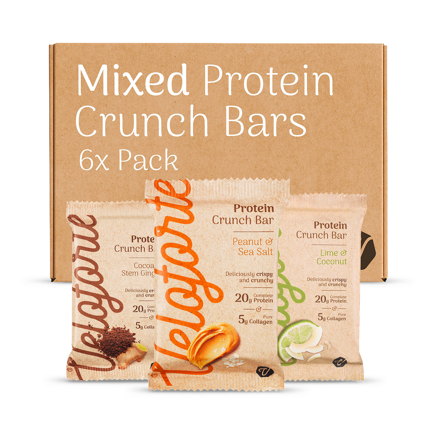 Veloforte protein bars variety pack 6 bars - British product