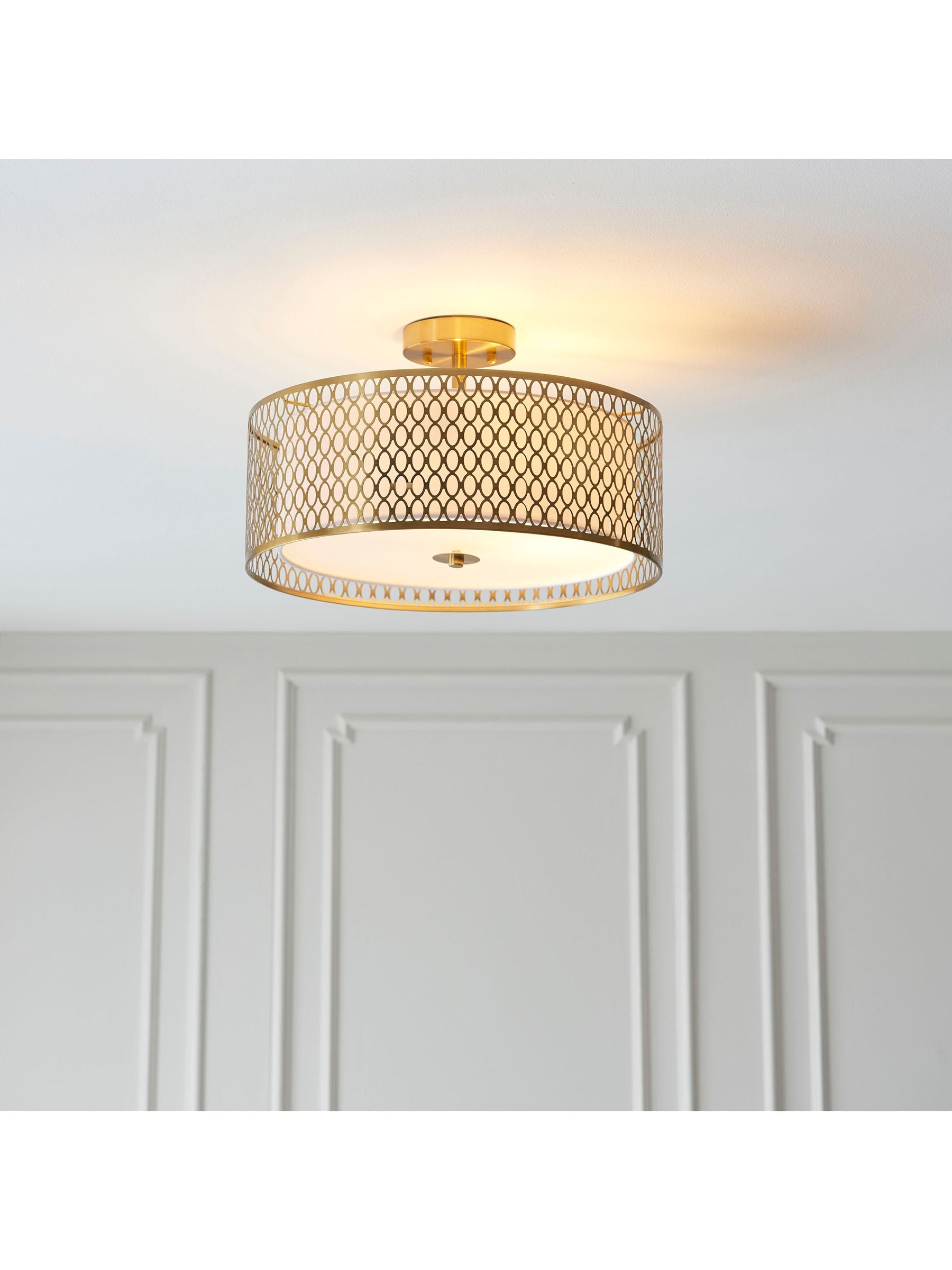 Gallery Home Keela Silver Flush Ceiling Light