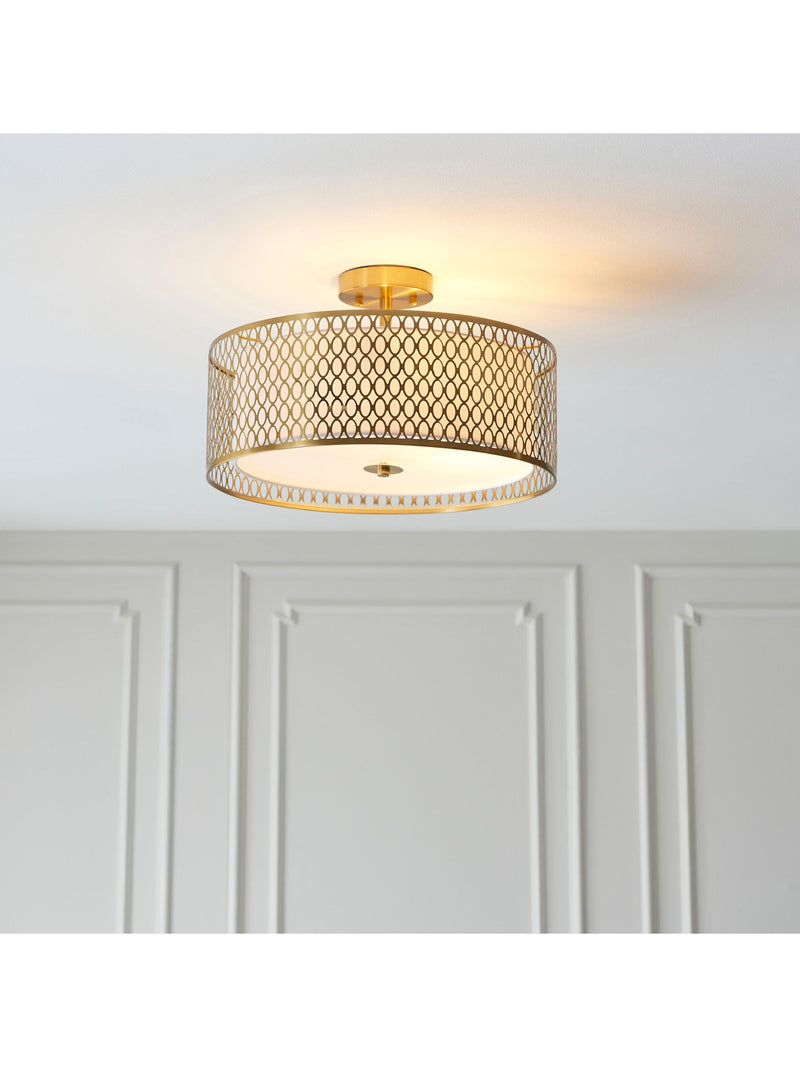 Gallery Home Keela Silver Flush Ceiling Light