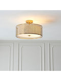 Gallery Home Keela Silver Flush Ceiling Light