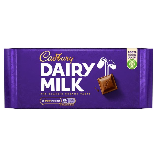 Cadbury Dairy Milk Chocolate Bar   180g