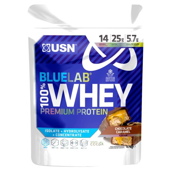 USN Blue Lab Whey Protein Powder 476g Caramel Chocolate GOODS Superdrug   