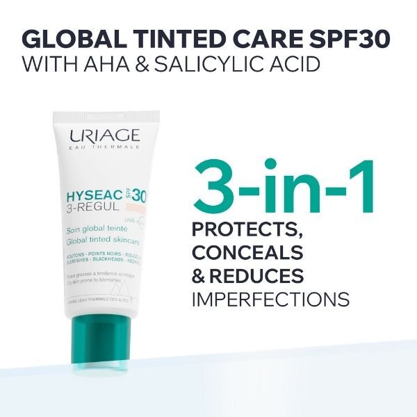 Uriage Hyseac 3-Regul tinted skincare SPF30 40ml - British product