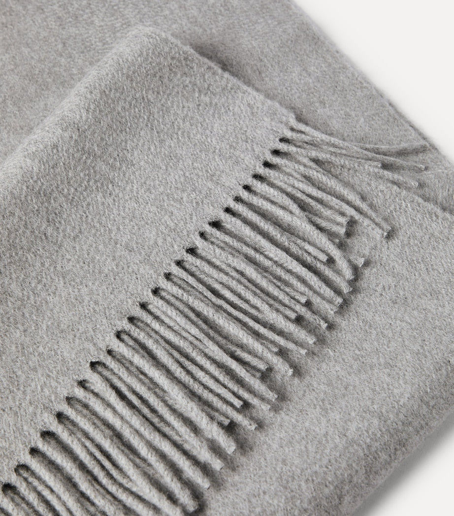 Brunello Cucinelli cashmere double-knit scarf 200x40cm (British brand)