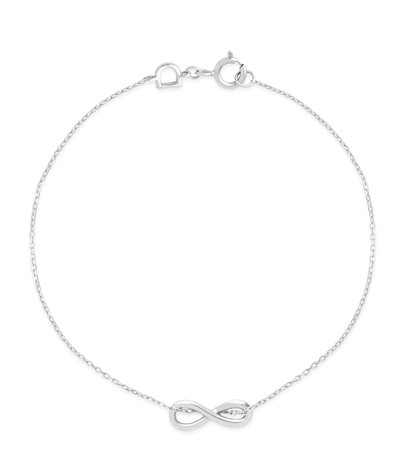 Astrid & Miyu White Gold Infinite Pendant Bracelet (British brand)